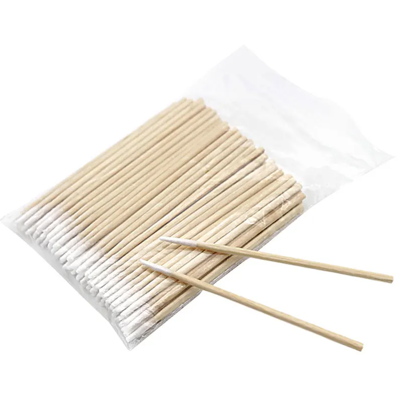 100/300/500 stücke Holz Baumwolle Tupfer Kosmetik Permanent Make-Up Ohr Sauber Sticks Knospen Micro Pinsel Wimpern Kleber entfernen Werkzeug – Detail 4