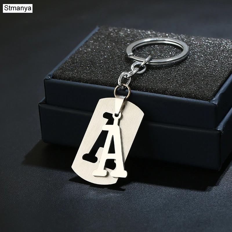 DIY из нержавеющей стали A-Z буквы брелок талисман 26 букв брелок мужской женский брелок пара подарок ювелирные изделия автомобильный брелок