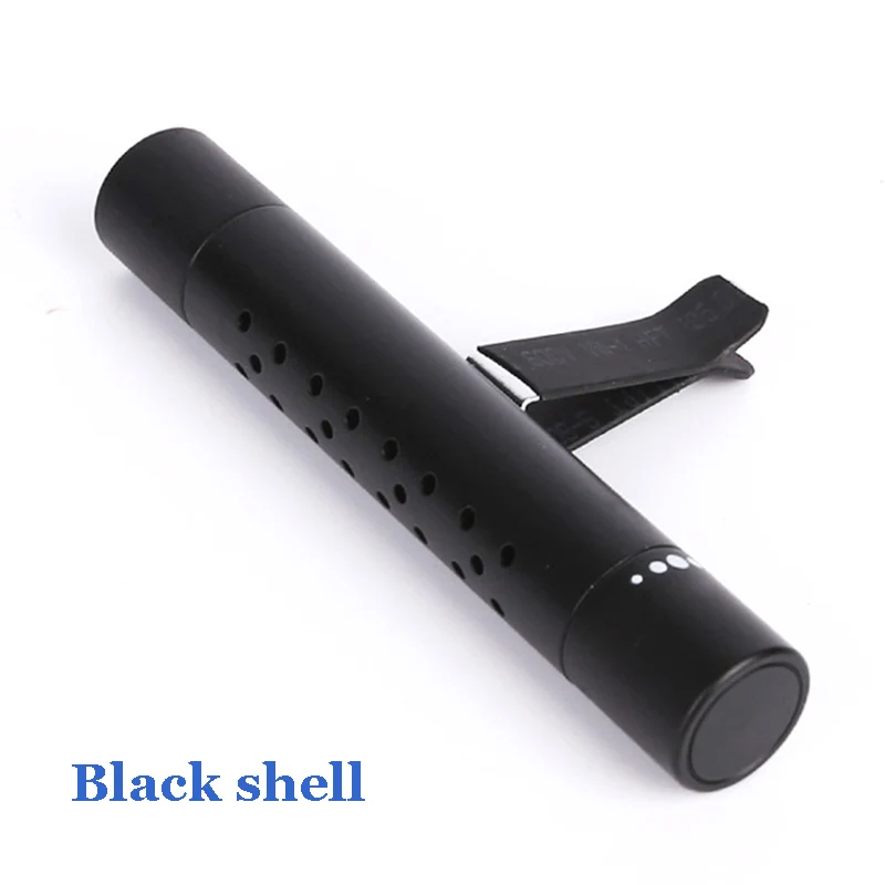 Black shell Автомобильный освежитель воздуха на выходе, вентиляционная решетка, духи, металлическая трубка, оболочка, крепление с зажимом, автомобильный Кондиционер-диффузор, твердая парфюмерная палочка - Название цвета: Black shell