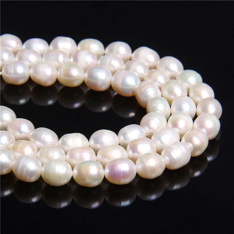 7-8 мм натуральный белый гладкий Пресноводный Жемчуг Бусы для женщин изготовление