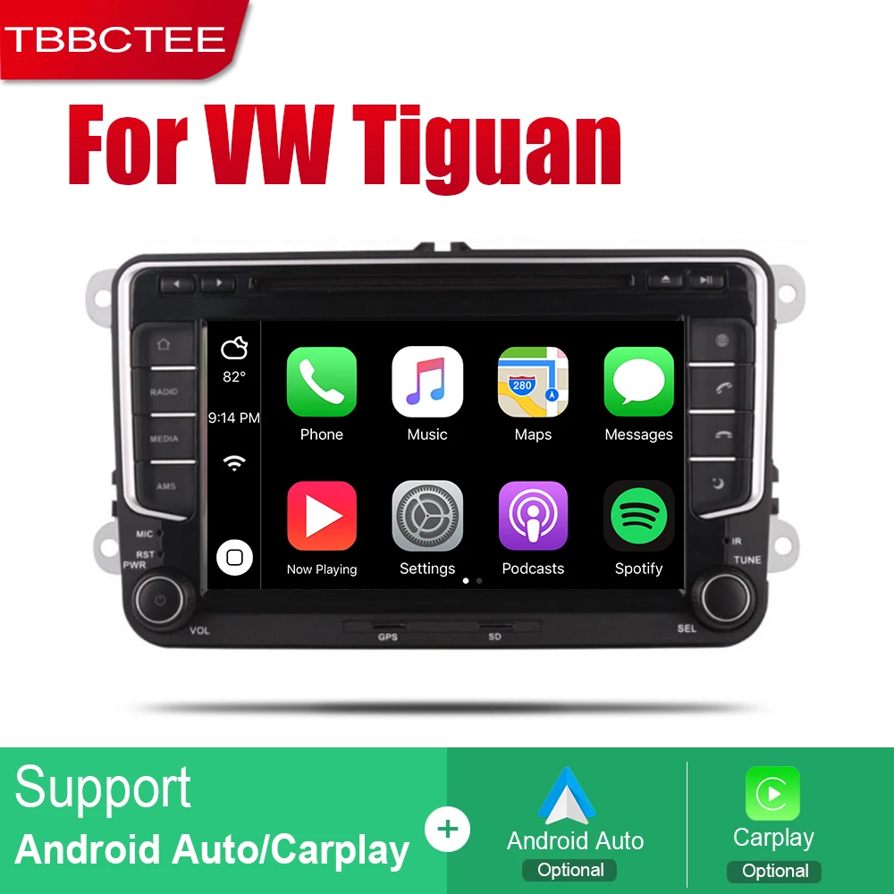Автомагнитола 2DIN Android стерео GPS-навигация для Volkswagen VW Tiguan 2007 2008 2009 2010 2012 2013 2014 Wi-Fi |