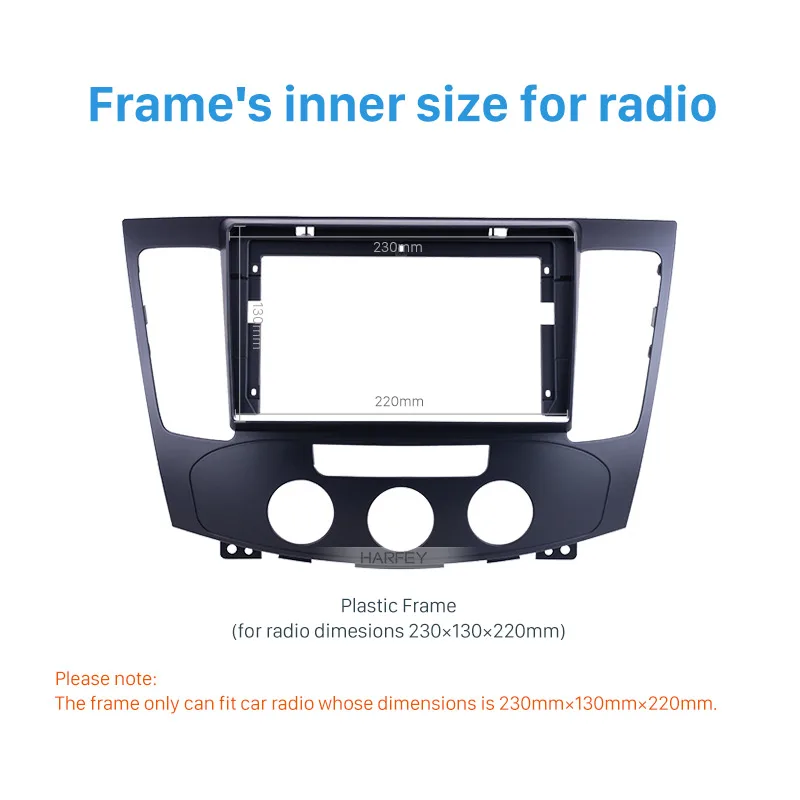 Harfey OEM-стиль 2Din черная Автомобильная рама для 2009-2010 Hyundai Sonata Nfc Руководство A/C