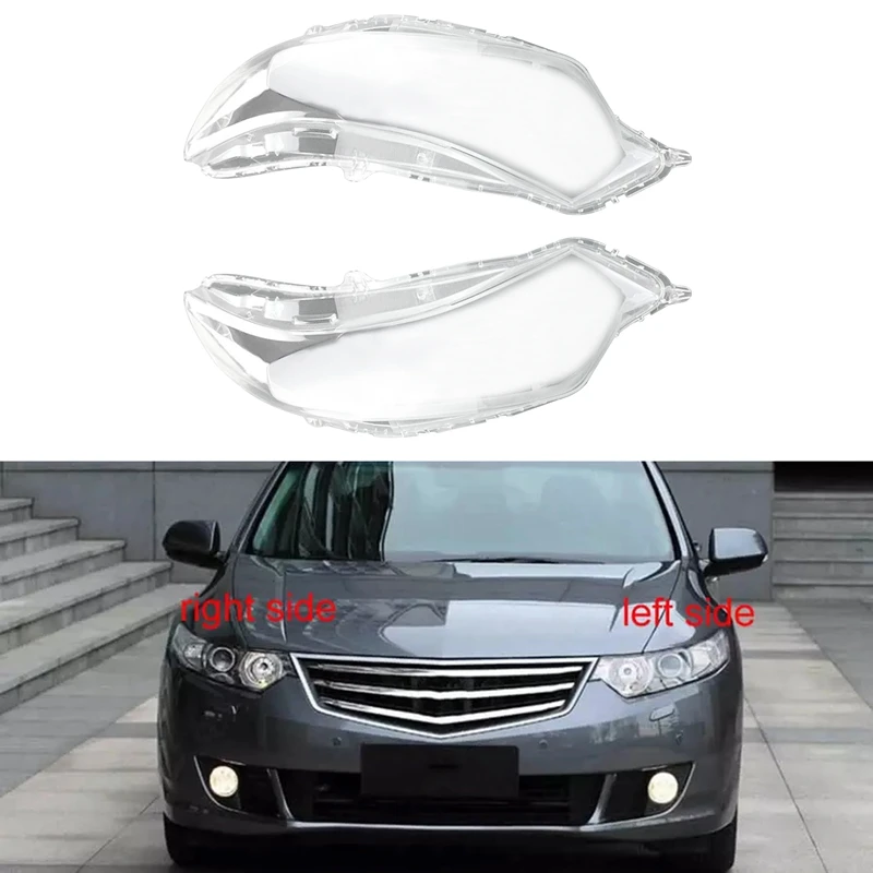 

2PCS Car Lampshade Headlight Cover Transparent Head Light Lamp Glass Shell Mask Hardening for Honda Spirior 2009-2013