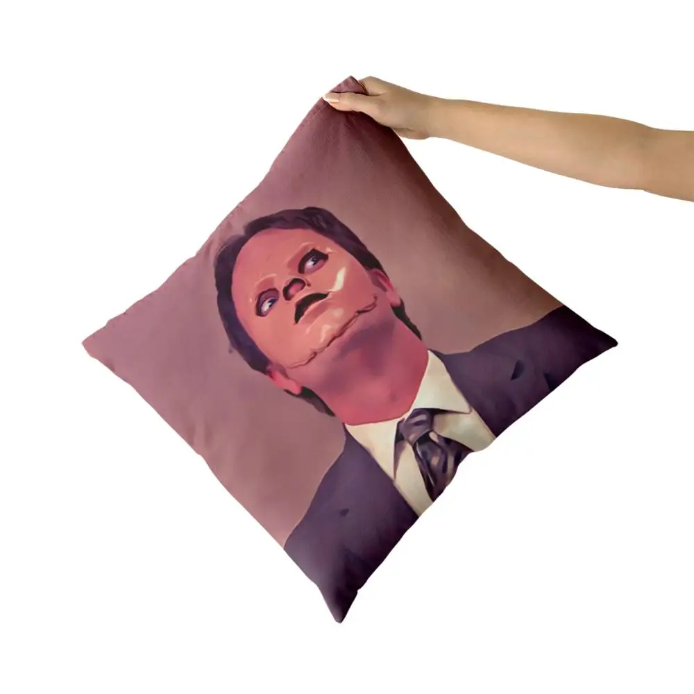 Dwight Schrute маска хлопчатобумажная парусиновая Подушка Пользовательские наволочки