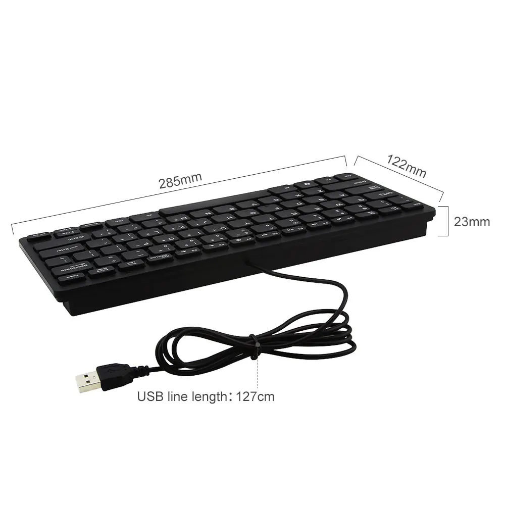 Мини игровая клавиатура 87 keycap ультра тонкая USB проводной офисный ноутбук