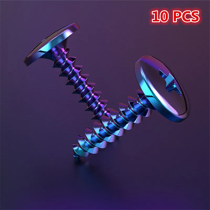 

10 PCS top quality stainless steel accessories Titanium burnt blue motorbike Decorations moto tip screws decal motorcycle screw