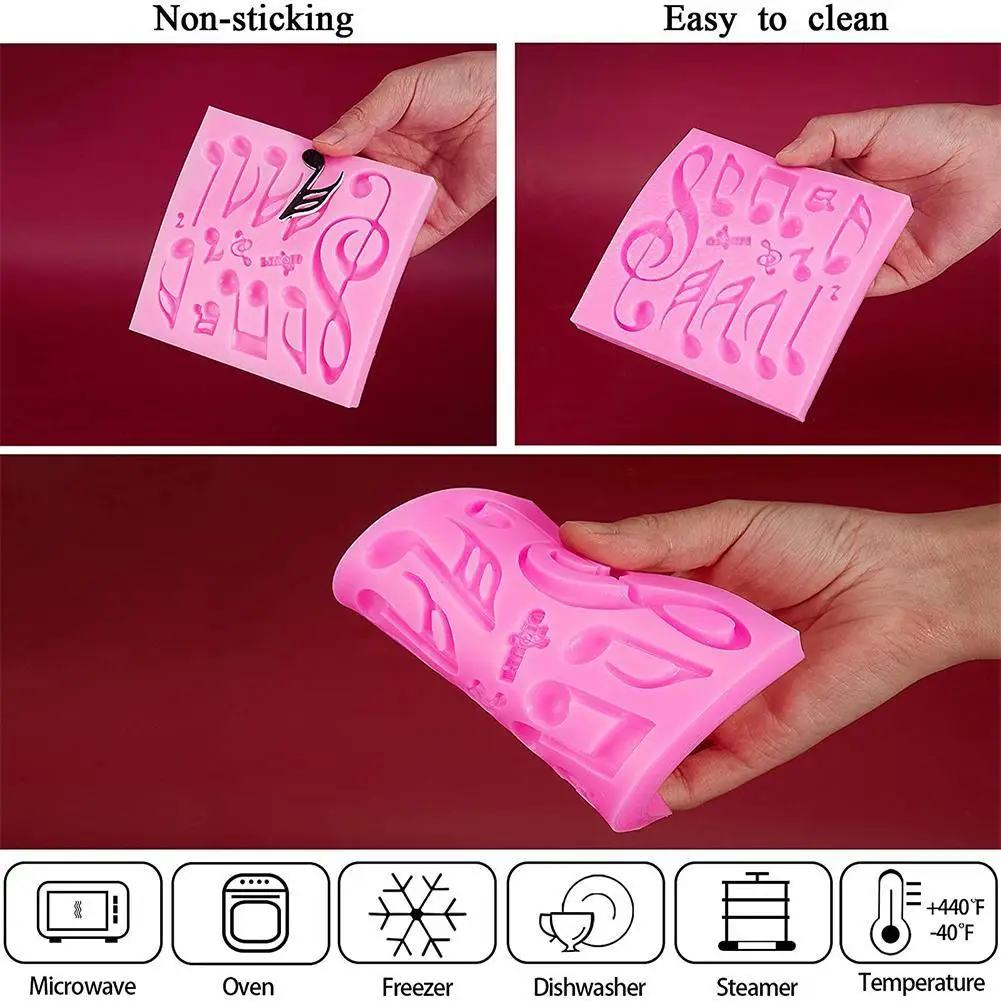 

Music Note Silicone Mold Cupcake Topper Fondant Mold DIY Party Cake Decorating Tools Polymer Clay Candy Chocolate Gumpaste Mould