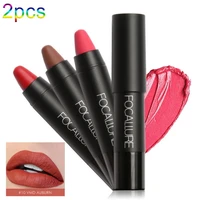 focallure 2pcs lasting non sticky waterproof matte lip gloss lipstick makeup