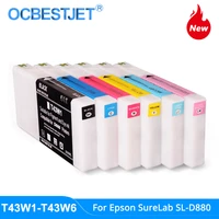 t43w1 t43w6 t43w1 c13t43w140 compatible ink cartridge full with dye ink for epson surelab d880 sl d880 printer 200mlpc