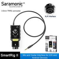 saramonic smartrig ii pre universal microphone compatible with smartphones guita interface adapter for ios ipod touch more