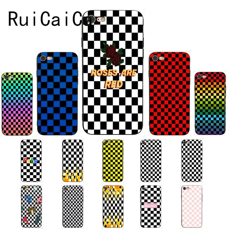 Ruicaica Checkerboard клетчатый узор ТПУ мягкий чехол для телефона iPhone 6S 7 7plus 8 8Plus X Xs MAX 5 5S XR