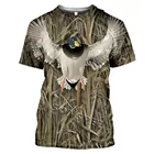 Футболка мужская в стиле аниме, смешная камуфляжная тенниска с 3D рисунком, Повседневная модная, для охоты, уличная одежда в стиле оверсайз, лето