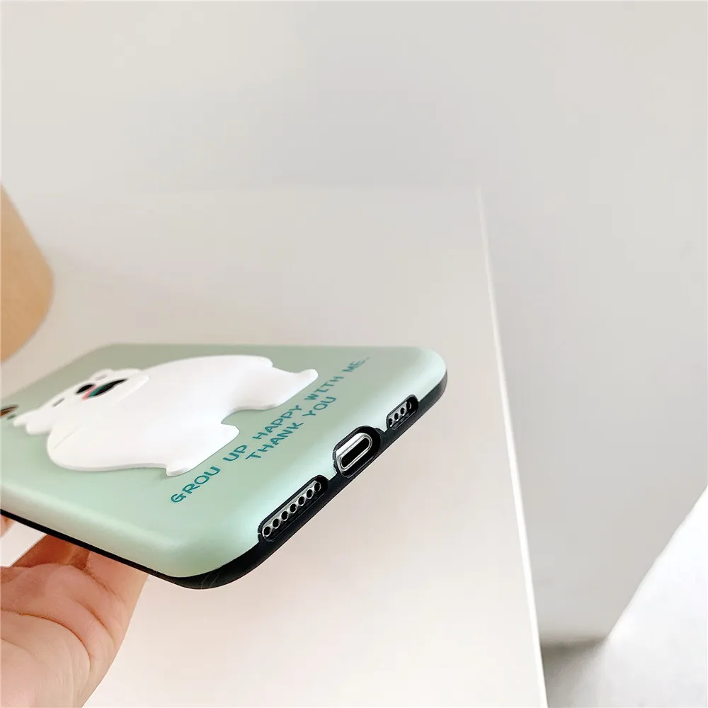 Для iPhone11 XR 11 Pro XS Max 3D милый мультяшный медведь чехол для iPhone7/8 корейский