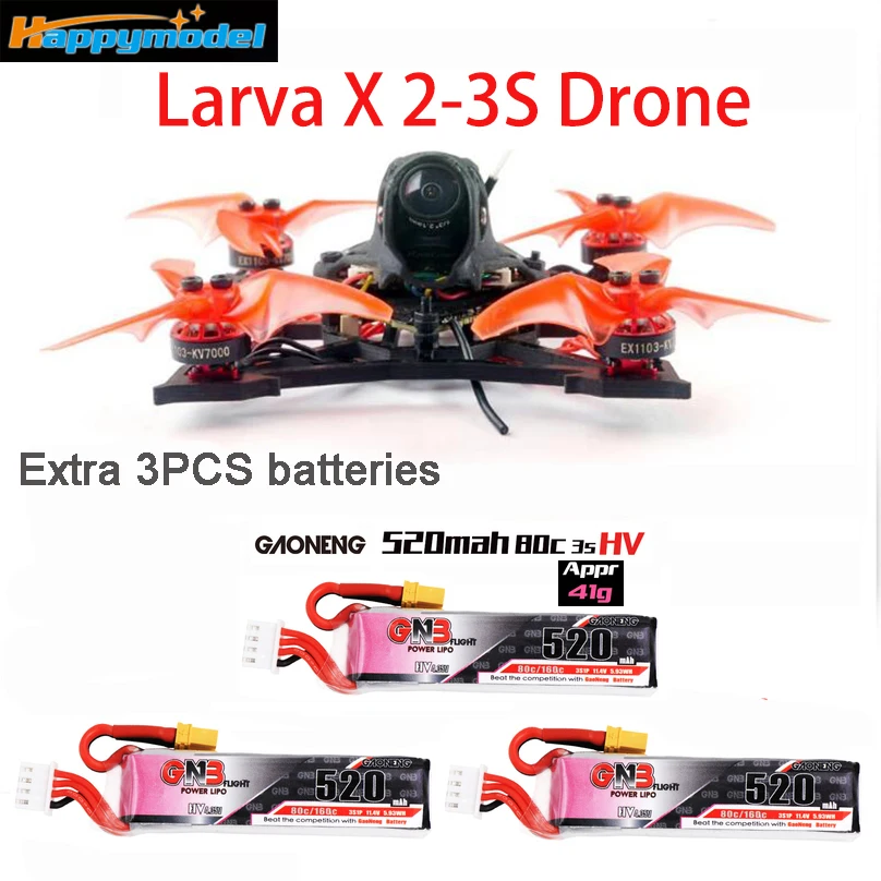 Happymodel Larva X 2 3S 100 мм 5 дюйма бесщеточный FPV гоночный Дрон Crazybee F4 PRO V3.0 AIO FC камера 25 мВт