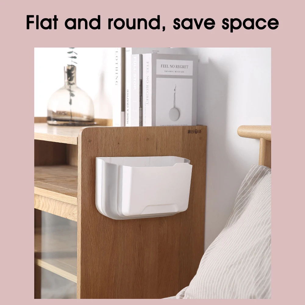 

Hanging Kitchen Trash Can Wall Mounted Waste Bin Self-adhesive Collapsible Mini Garbage Bin PP Collapsible Rubbish Container