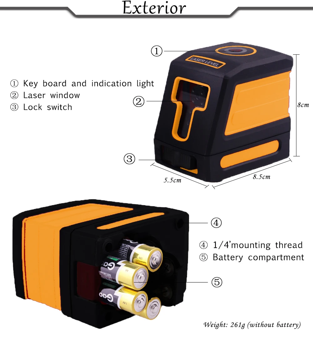 Borbede лазерный уровень Красного/зеленого цвета кронштейн горизонтальный