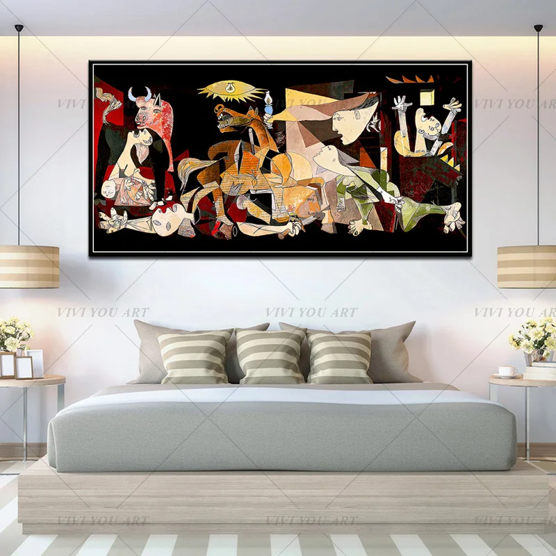 Goede Handgemaakte Schilderij Picasso Guernica Vintage Klassieke Figuur Canvas Doek Muur Modulaire Foto Voor Woonkamer Home Decoratie