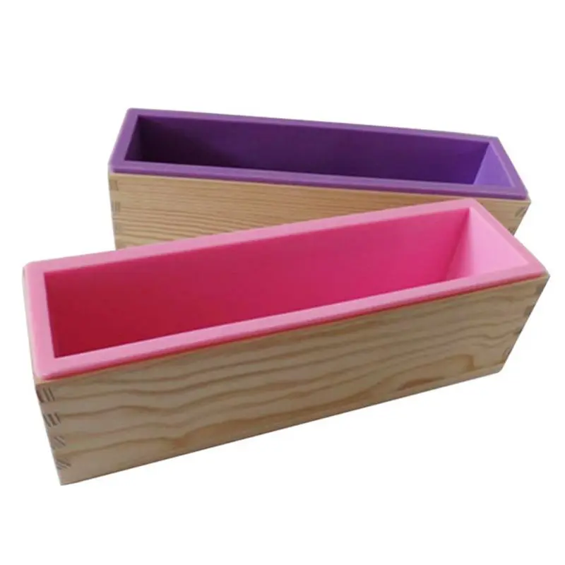 

Flexible Rectangular Soap Silicone Mold with Wood Box DIY Tool for Soap O16 19 Dropship