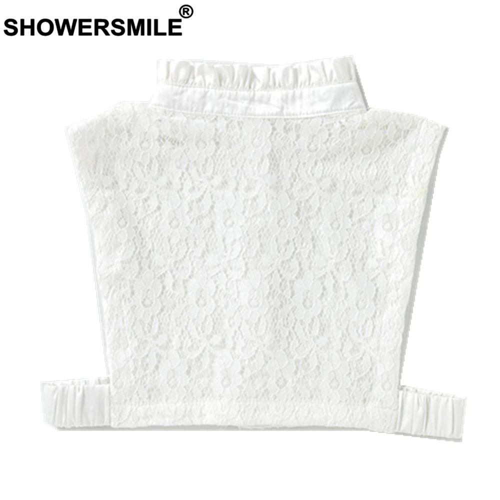 SHOWERSMILE съемный кружевной воротник женский Поддельный Воротник бордовый черный