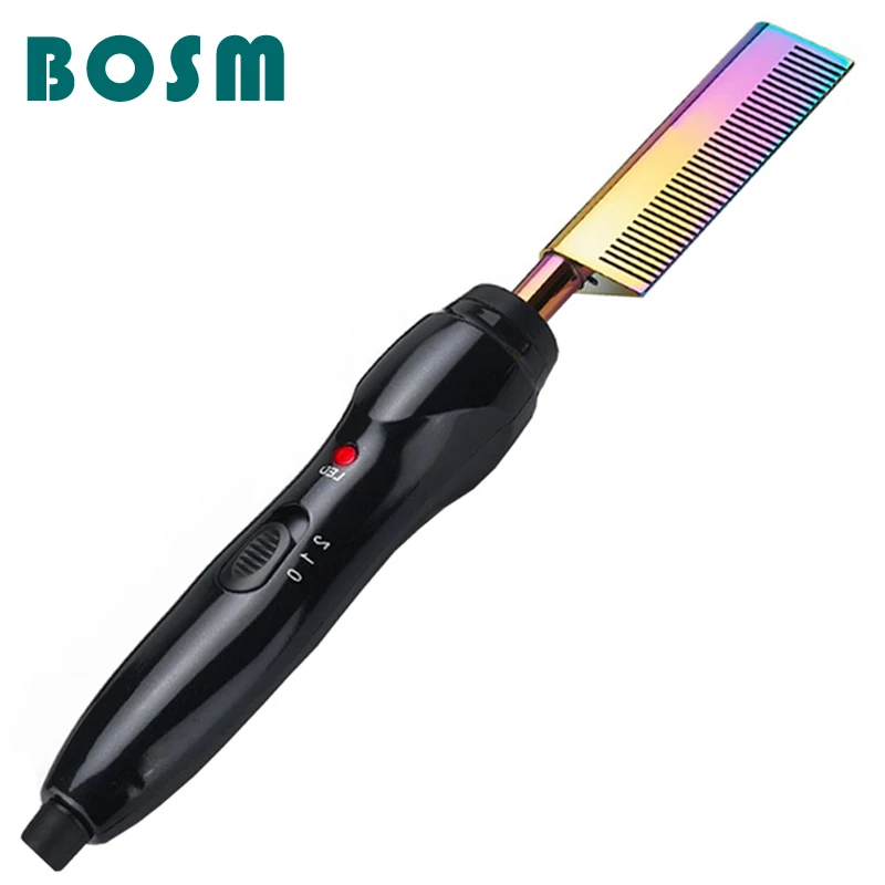 

Hot Comb Straightener 2 in 1 Electric Hair Straightener Hair Curler Wet Dry Use Hair Flat Irons Hot Heating Comb For Hair