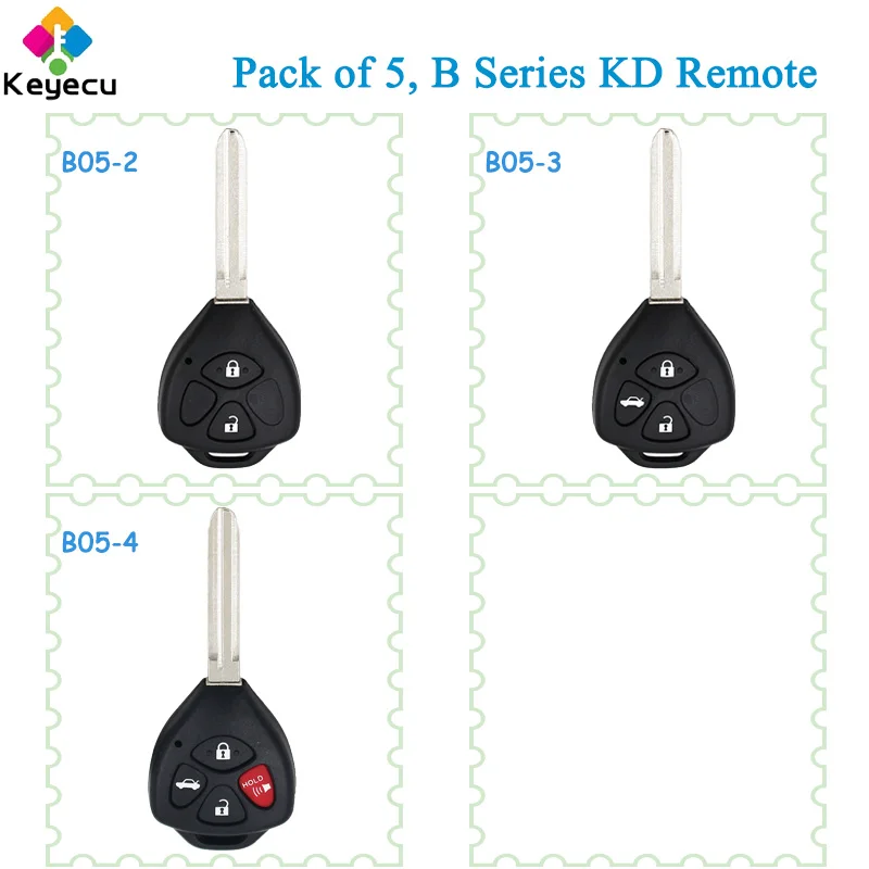 KEYECU 5 шт. для Toyota B05 2 3 4 KEYDIY KD универсальный пульт дистанционного управления кнопки