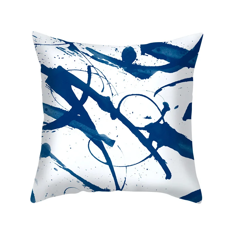 45cm Blue Geometry Pillowcase Decorative Sofa Cushion Case Bed Pillow Cover Home Dec Car Decor Gift | Дом и сад