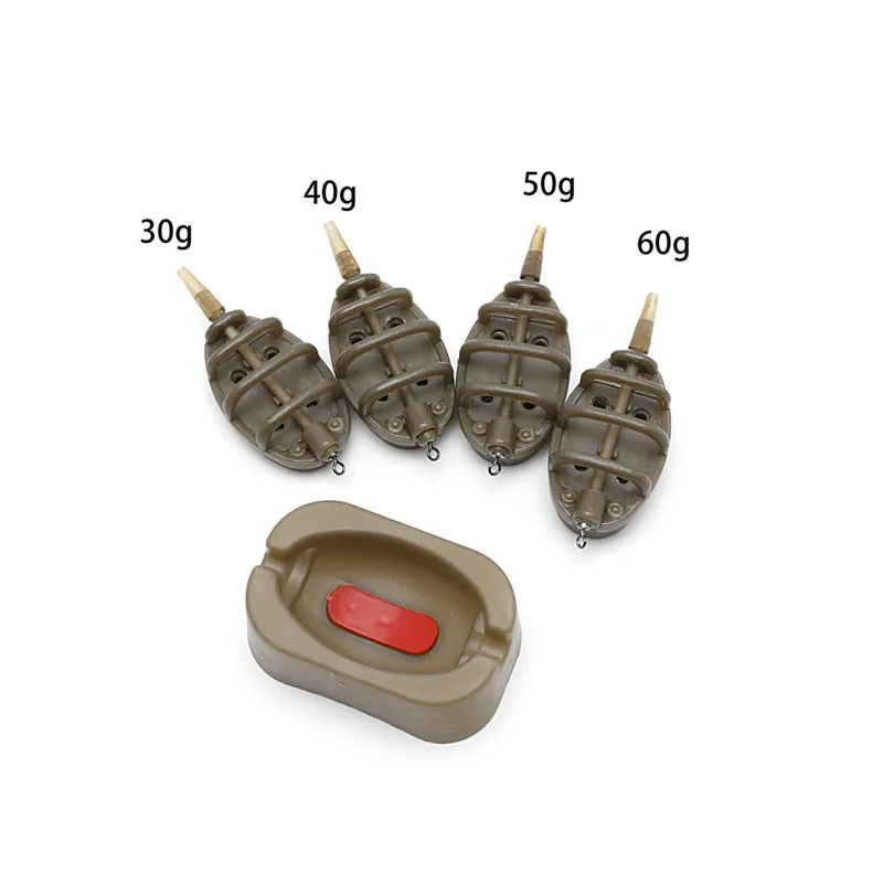 

55KD встроенный метод фидер для ловли карпа 4 кормушки 15/20/25/35 г 30/40/50/60 г набор пресс-форм