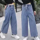 Джинсы с широкими штанинами для девочек 10121314 лет