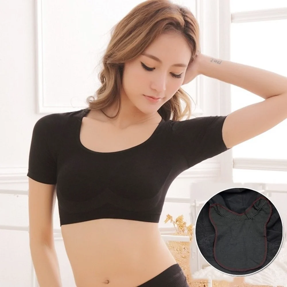 

Women T-shirt Shape Sweat Pads Washable Armpit Underarm Sweat Absorbing Guards Anti Sweat Shields Perfume Absorbent Deodorants