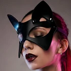 Секс-игрушки, маска из искусственной кожи для женщин, косплей, кошка, БДСМ, фетиш, рождественские маски, черная лицевая одежда, сексуальный кролик, эротические аксессуары для лица