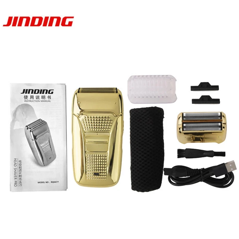 

JINDING RQ6677 Electric Shavers Double Head Electroplating Body USB Charging With Indicator