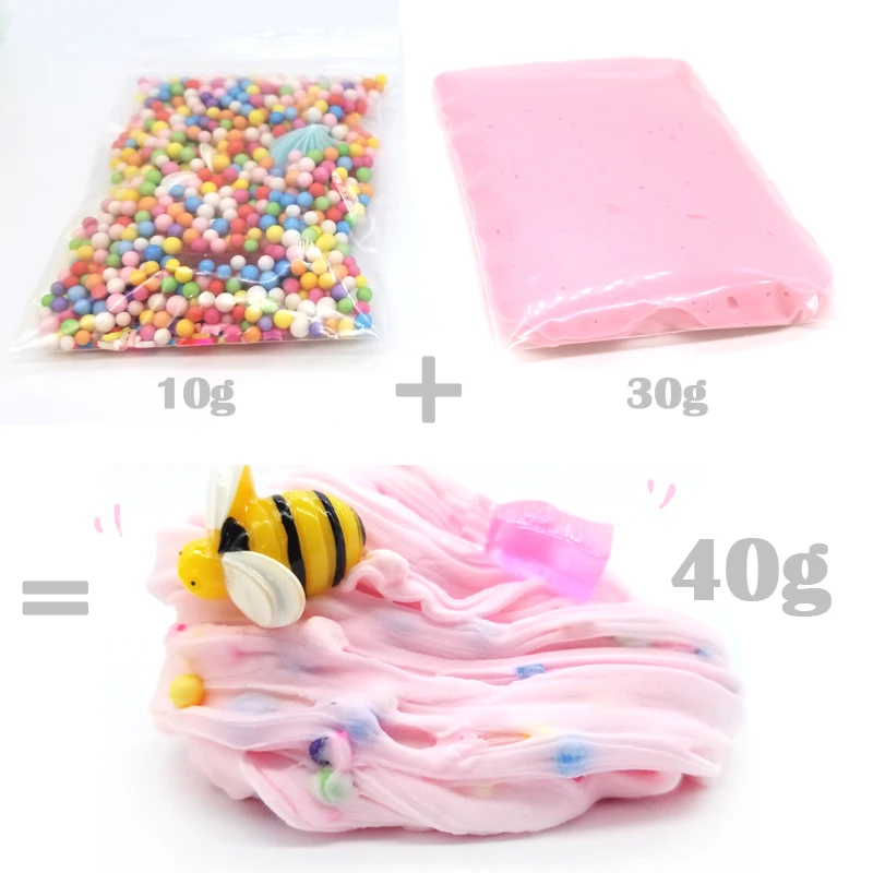 Мягкий облачный слайм 30 г + 10 хлопковая пушистая пена мини глина сделай сам слизь