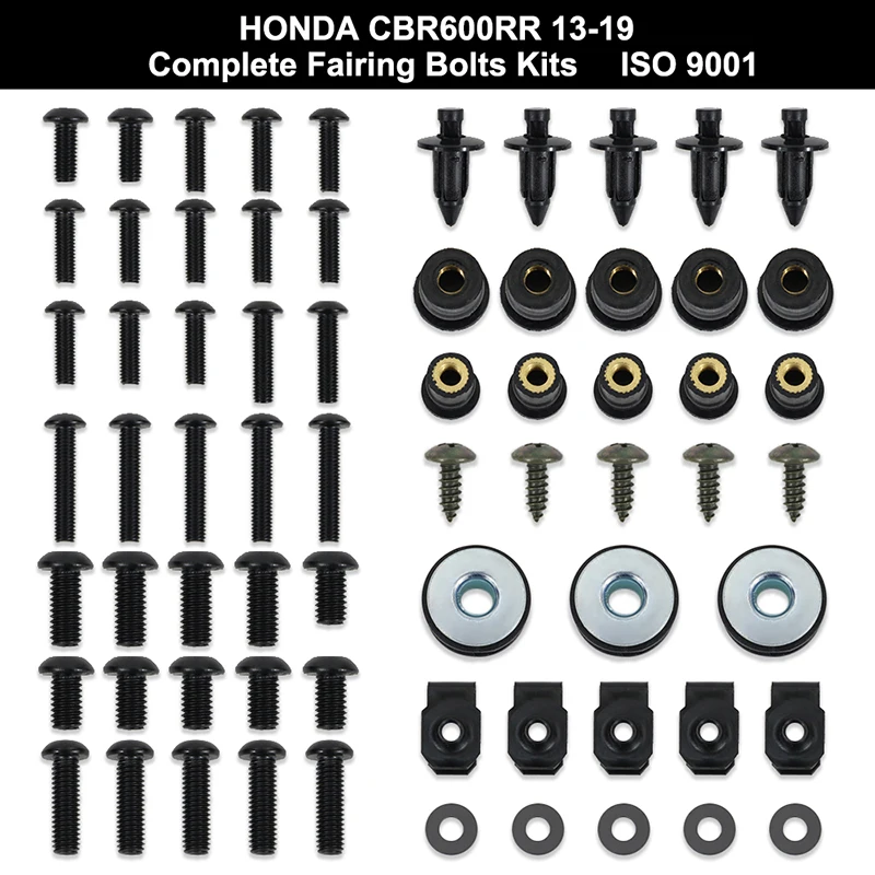

Подходит для Honda CBR600RR CBR 600RR 2013-2017 2018 2019, полный комплект болтов для обтекателя, винты, гайки, зажимы для обтекателя из нержавеющей стали