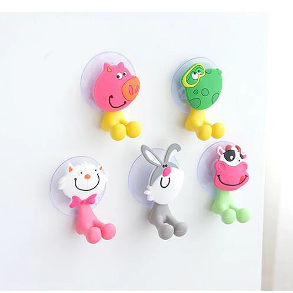 

Cute Animlas Toothbrush Healthcare Kits Cartoon Sucker Suction Hooks Set Hanging Baby Toothbrush Holder Silicone Holder Sucker