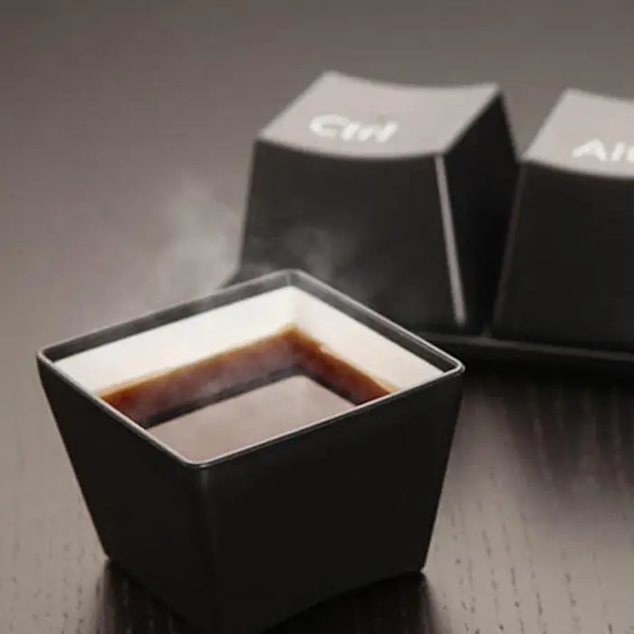 Creative Cup Tea Set Keyboard Fashion Cups Black color ctrl del alt 3 pieces/ Mugs Promotion Gifts Trade Shows Wedding | Дом и сад