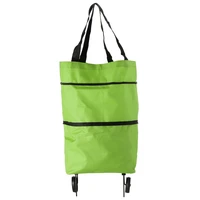 push bag basket wheels grocery cart shopping trolley eco reusable organizer for home supplies portable telescopic tug package