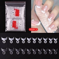 nail tips 500 pcsbag french nail tip short fake nails detachable nails art decoration 5 color french manicure for diy salon use