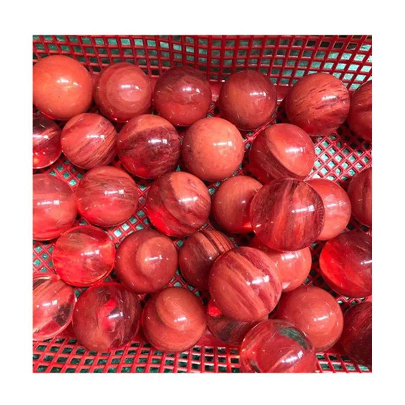 

Red Smelting Quartz Ball Carved Crystals Healing Sphere For Sale