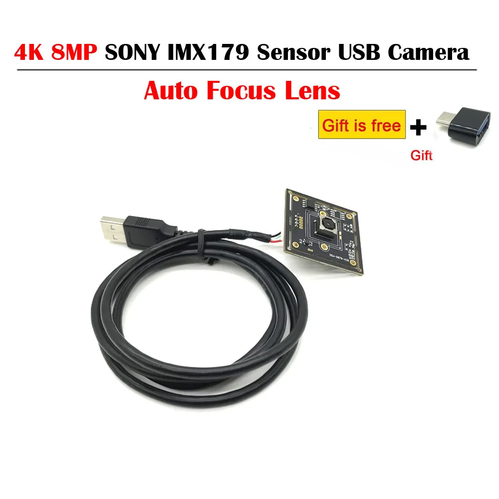 Модуль веб-камеры SONY IMX179 USB-модуль с датчиком 4K 8 Мп 3264X2448 разъем UVC автофокусом для