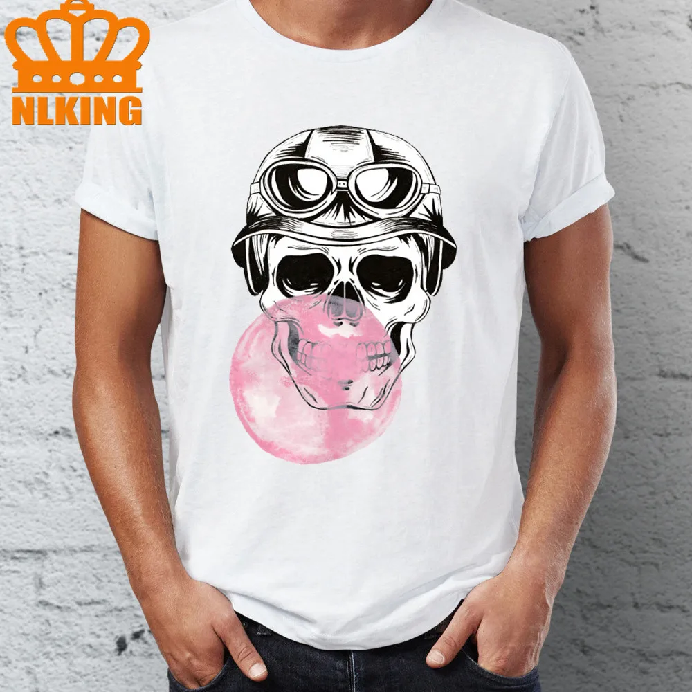 Мужская футболка летчик с черепом из пузырчатой резинки потрясающая блузка для
