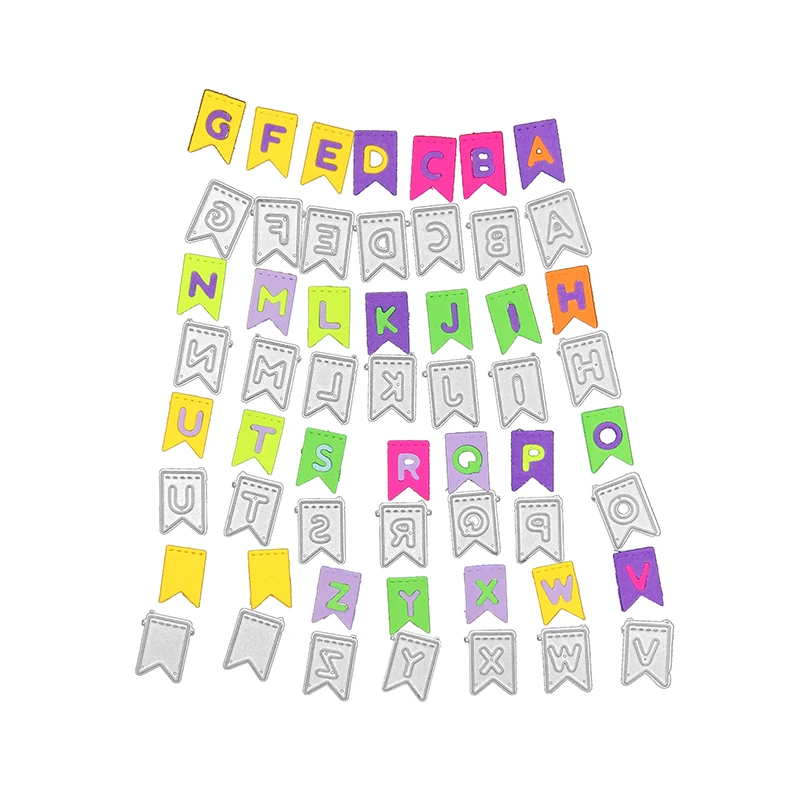 Letter set knife mold metal cutting silver craft handmade gift stamps and DIY scrapbook embossed template |