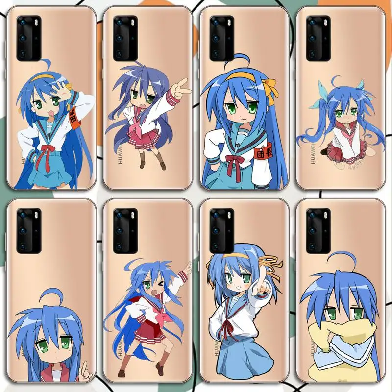 

Izumi Konata cute girl Phone Case Transparent for Huawei mate 20 10 9 8 X S 5G Z Enjoy pro plus custom protective cover