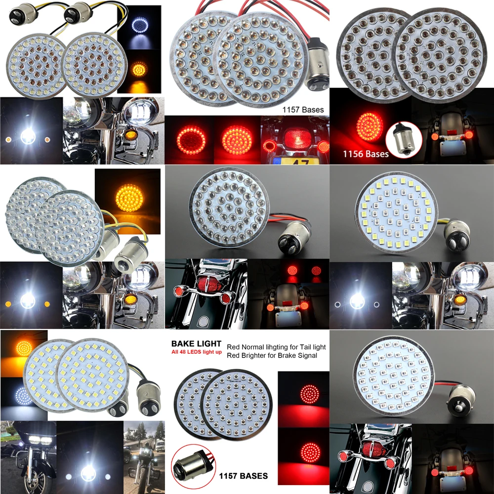 Мотоцикл 2 &quotпередний/задний светодиодный сигнал поворота вставки свет 1157/1156