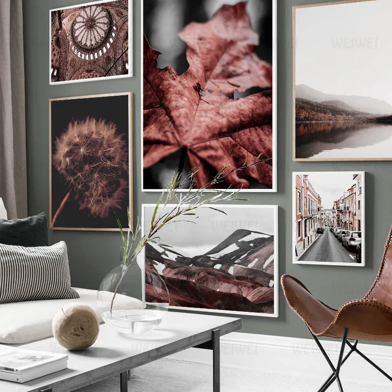 

Wall Art Canvas Painting Autumn Dandelion Forest Hill Church Street Nordic Posters And Prints Canvas Pictures For Living Room