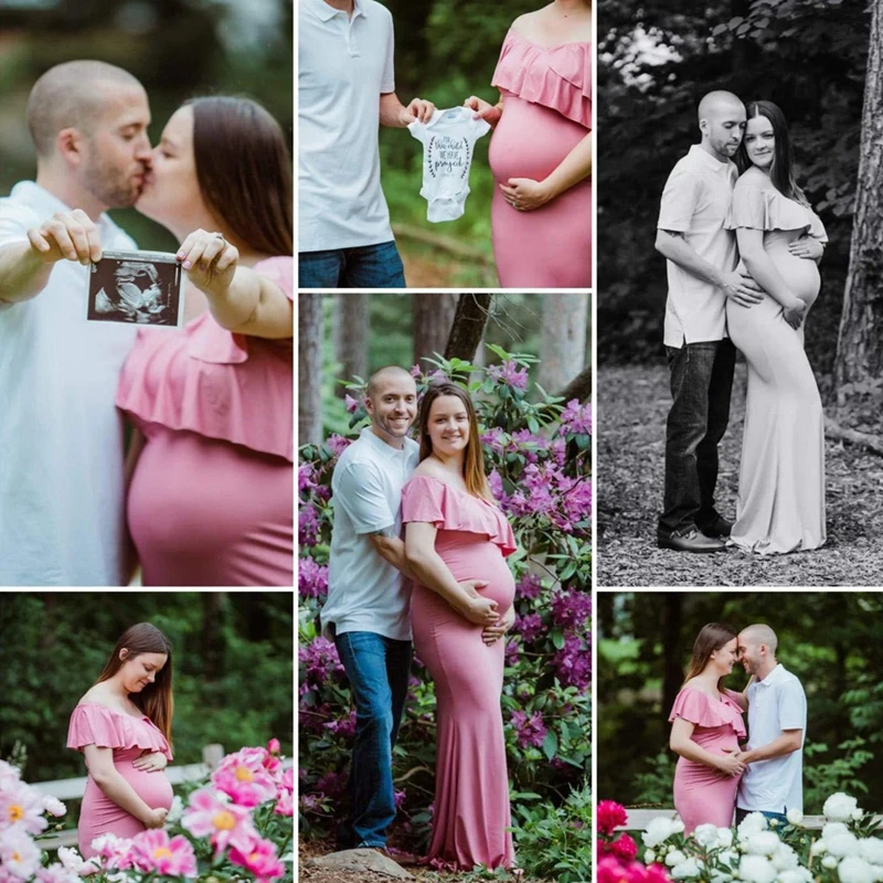 Платье для беременных женщин с оборками и V образным вырезом|Платья| |