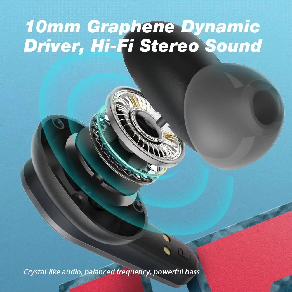 للبيع BlitzWolf AIRAUX AA-UM4 برو TWS بلوتوث-متوافق سماعة HIFI سماعات أذن استريو 10 مللي متر سائق الديناميكي باس التحكم باللمس سماعة