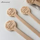 Деревянные Одноразовые кофейные мешалки с венком, деревянные кофейные мешалки с гравировкой на заказ, домашний бар, натуральный коктейль, мешалка для меда, палочки