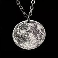 new product fashion lunar surface coin necklace retro lunar commemorative coin moon necklace men and women jewelry wholesale