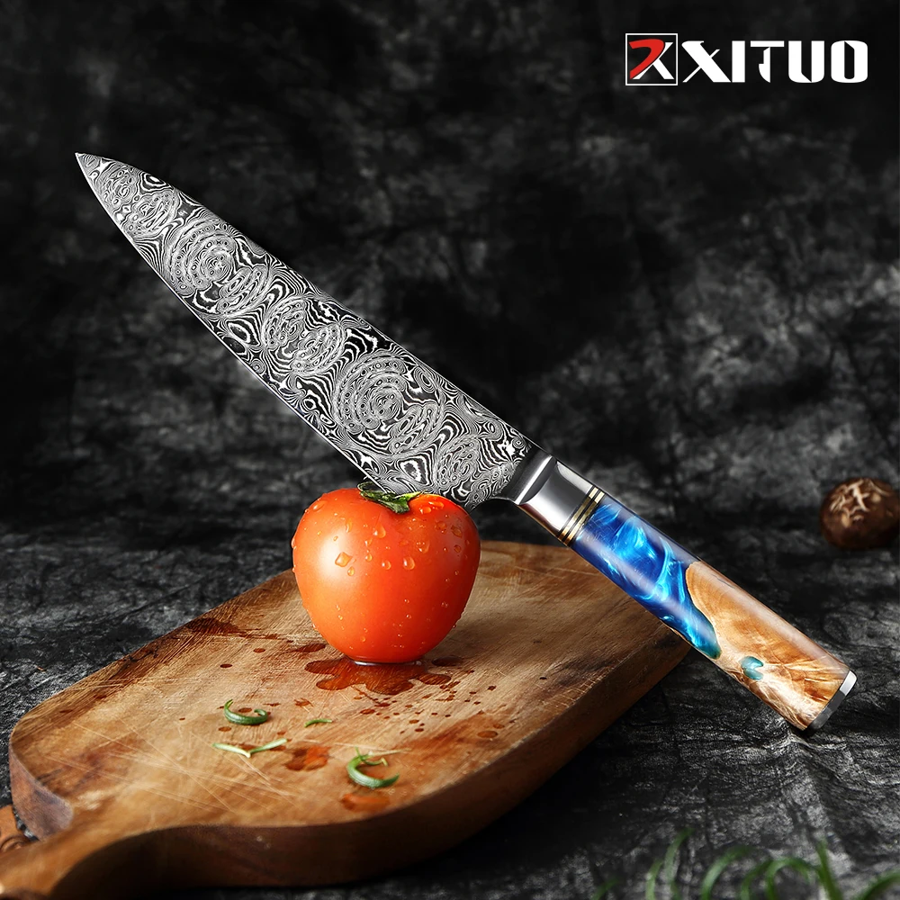 Нож шеф-повара из дамасской стали XITUO VG10 кухонный нож мясника для очистки овощей