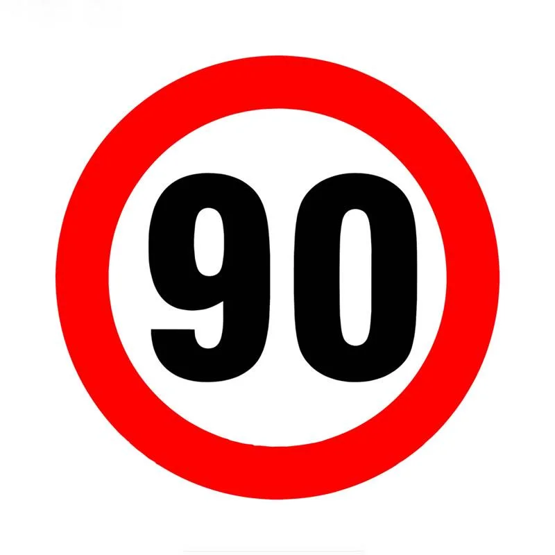 

16X16cm Speed Limit Sign 90 Km/h Car Sticker PVC Coloful Decals Motorcycle Accessories Sticker